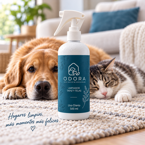 Limpiador de Tapiz y Telas ODORA, quitamanchas y desodorizante para sillones con pelos de mascota